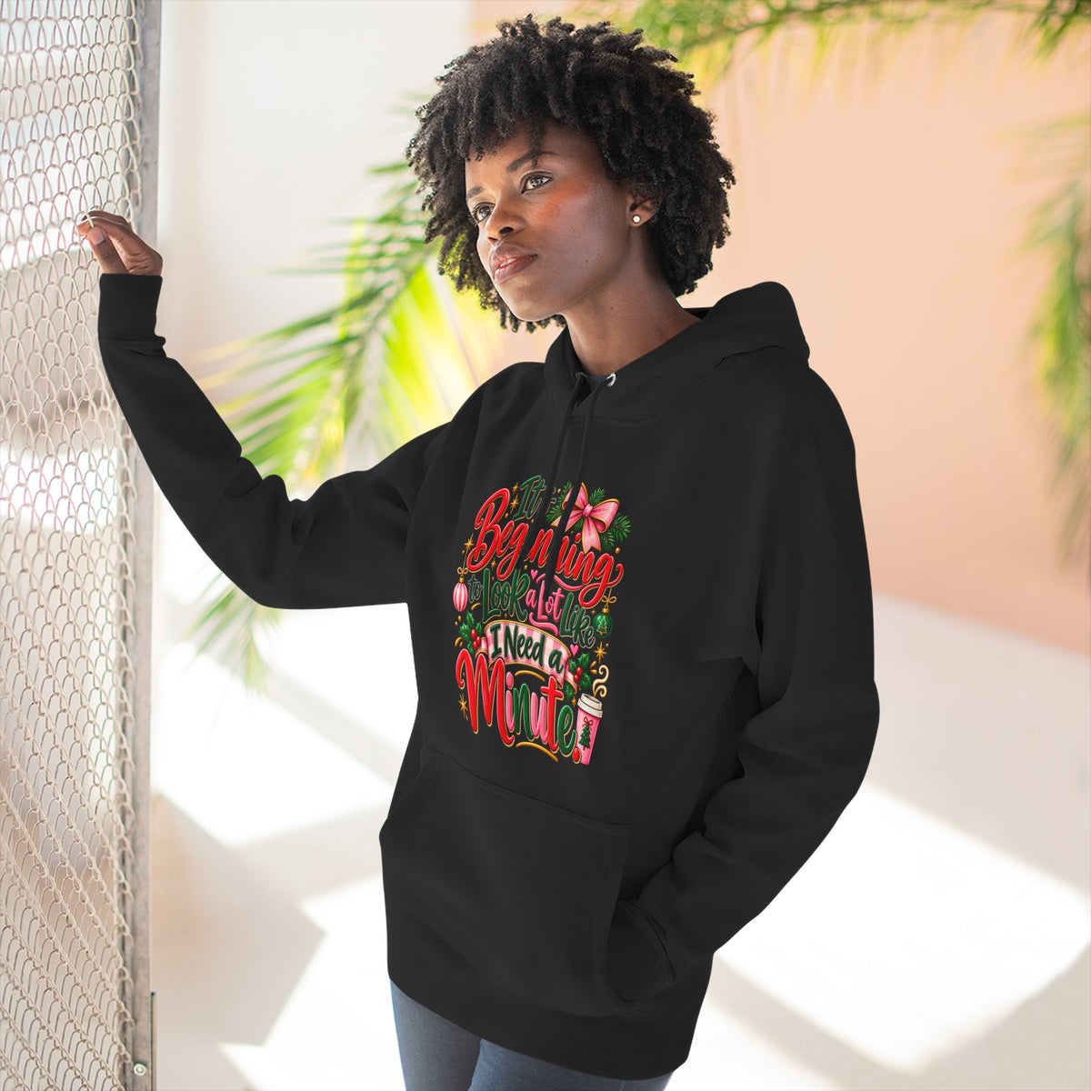Funny Christmas Text Hoodie | Holiday Typography Sweatshirt